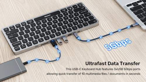 Unitek 9 Giriş USB-C Hub Klavye (D1092A)