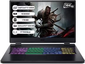 ACER NITRO 5 AN517-55 NH.QLFEY.004 - INTEL CORE I7-12650H 16GB RAM 1TB SSD RTX4060-8GB DOS 17.3″ 144HZ GAMİNG NOTEBOOK