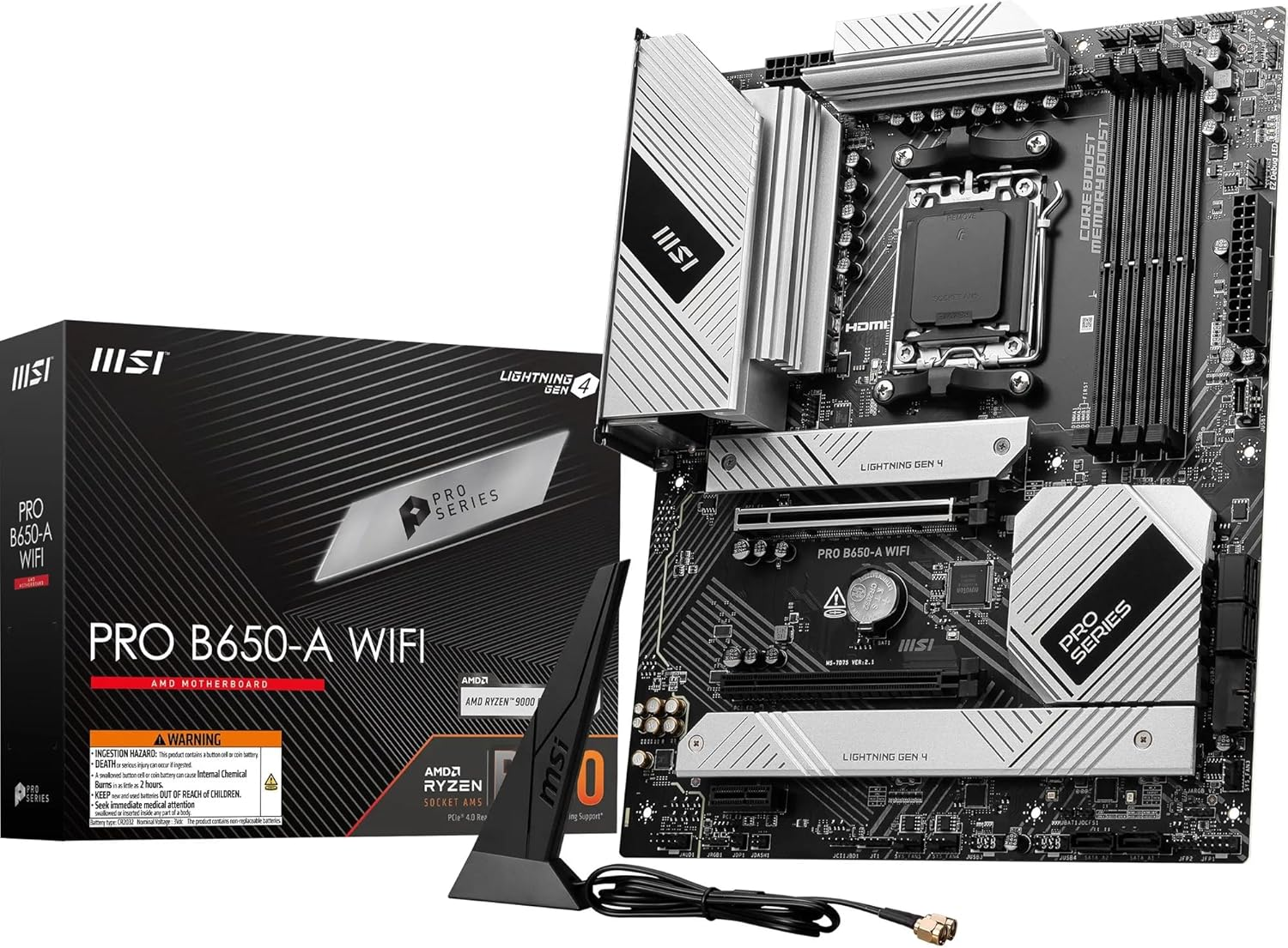 MSI PRO B650-A WIFI DDR5 AMD B650 AM5 Soket DDR5 7600+(OC)MHz ATX Oyuncu Anakart