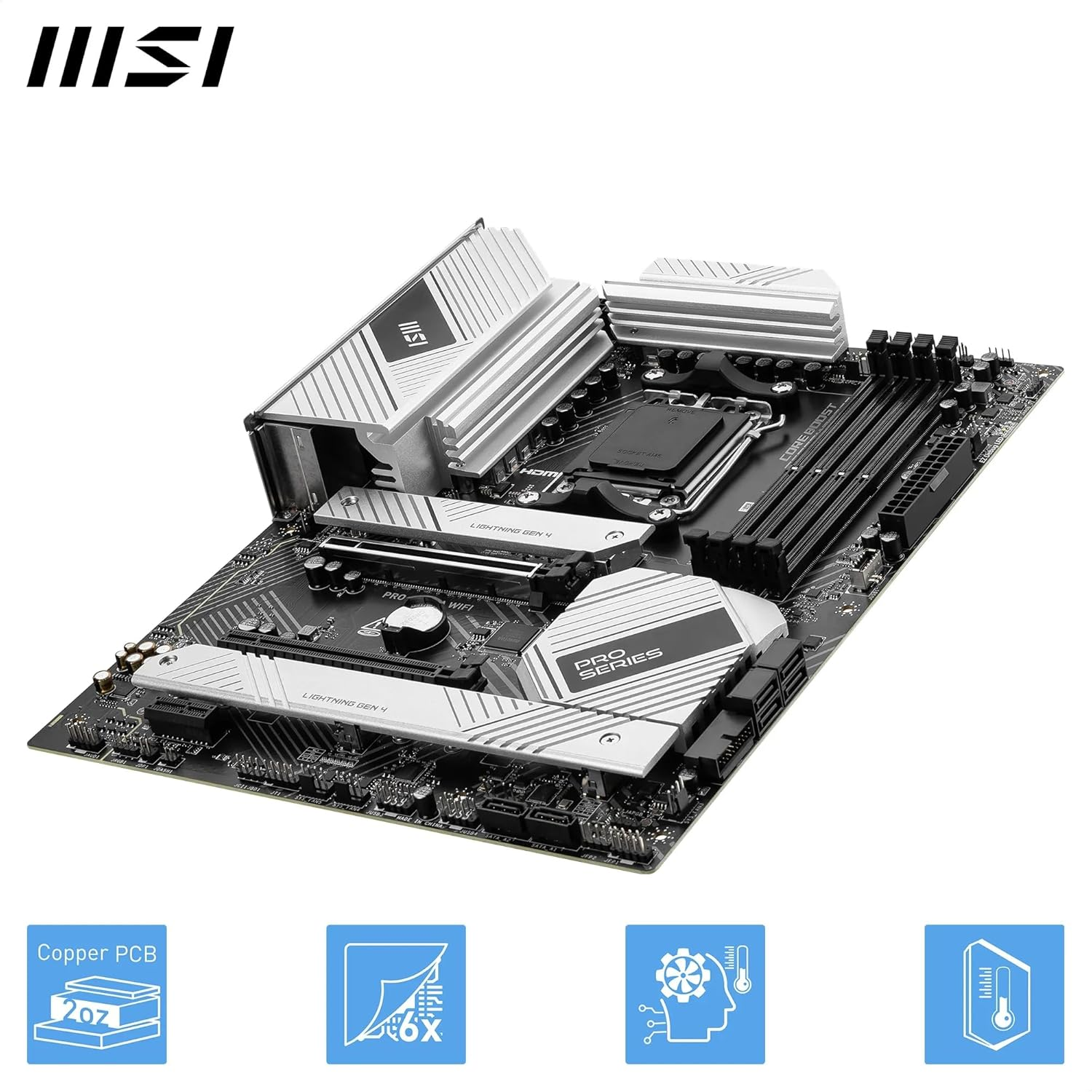 MSI PRO B650-A WIFI DDR5 AMD B650 AM5 Soket DDR5 7600+(OC)MHz ATX Oyuncu Anakart