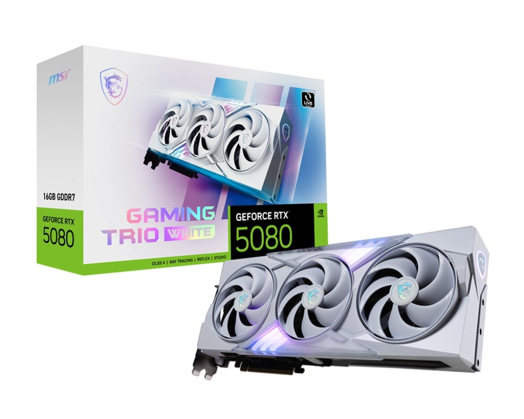MSI GeForce RTX 5080 16G GAMING TRIO WHITE GDDR7 256Bit DX12 Gaming Ekran Kartı