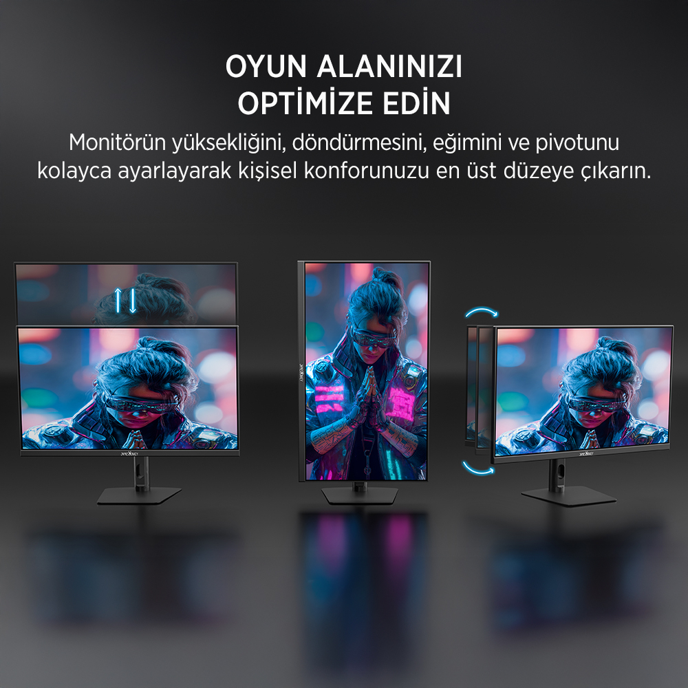 James Donkey Auren Q70 27″ 270Hz 0.5Ms 2K QHD HDR400 Fast IPS RGB Pivot Gaming Monitör (Sıfır Ölü Piksel Garantili)