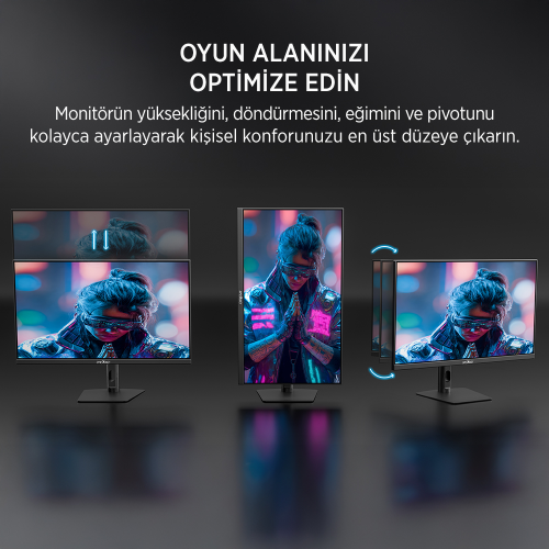 James Donkey Auren Q70 27″ 270Hz 0.5Ms 2K QHD HDR400 Fast IPS RGB Pivot Gaming Monitör (Sıfır Ölü Piksel Garantili)