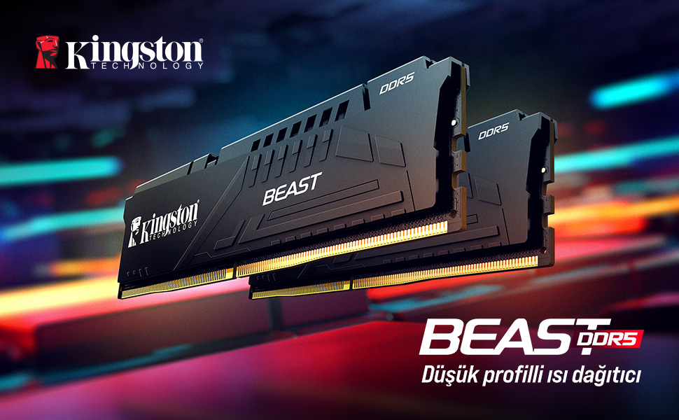 Kingston Beast KF556C36BBEK2-32TR 32GB (2x16) DDR5 5600Mhz CL36 Siyah Gaming RAM