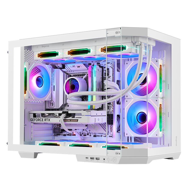 SEGOTEP Lumi 3T Beyaz 750W 80+ Bronze Midi Tower Kasa (6xARGB Fan) 