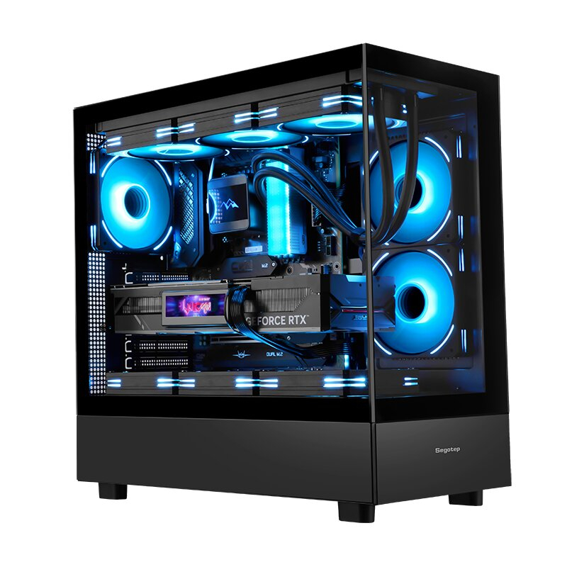 SEGOTEP Endura Pro+ Siyah 850W 80+ Gold PCIE 5.1 Midi Tower Kasa (6xARGB Fan) 