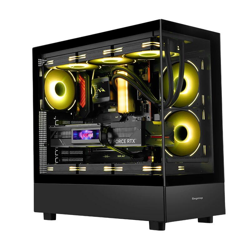 SEGOTEP Endura Pro+ Siyah 850W 80+ Gold PCIE 5.1 Midi Tower Kasa (6xARGB Fan) 