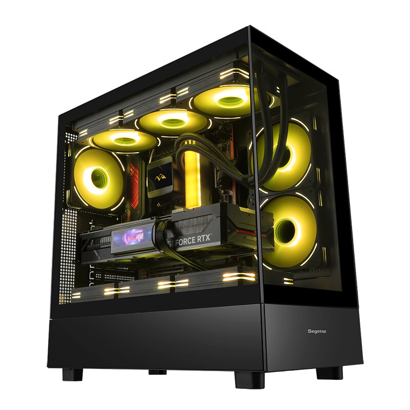 SEGOTEP Endura Pro+ Siyah 850W 80+ Gold PCIE 5.1 Midi Tower Kasa (6xARGB Fan) 