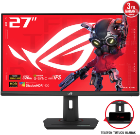 ASUS ROG Strix XG27ACMS 27″ 320Hz(OC) 0.3Ms HDMI DP G-Sync HDR400 WQHD Fast IPS Gaming Monitör