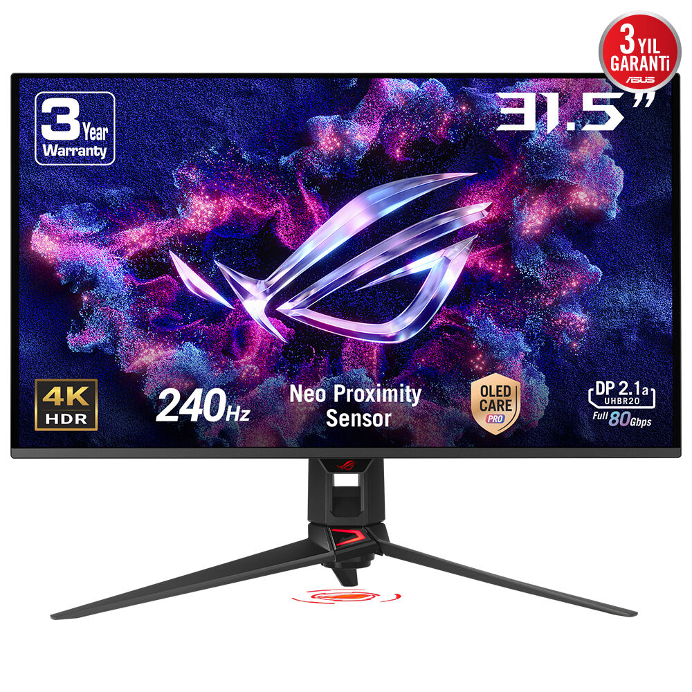 ASUS ROG Swift PG32UCDMR 32″ 240Hz 0.03Ms OLED G-Sync HDR400 UHD QD-OLED Gaming Monitör