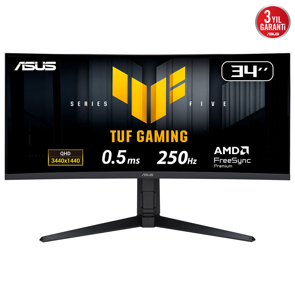 ASUS TUF Gaming VG34WQML5A 34″ 250Hz 0.5Ms UWQHD Adaptive Sync VA Curved Gaming Monitör
