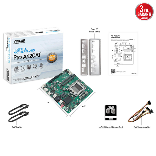 ASUS PRO A620AT-CSM AM5 DDR5 6400+(OC)MHz mATX Anakart