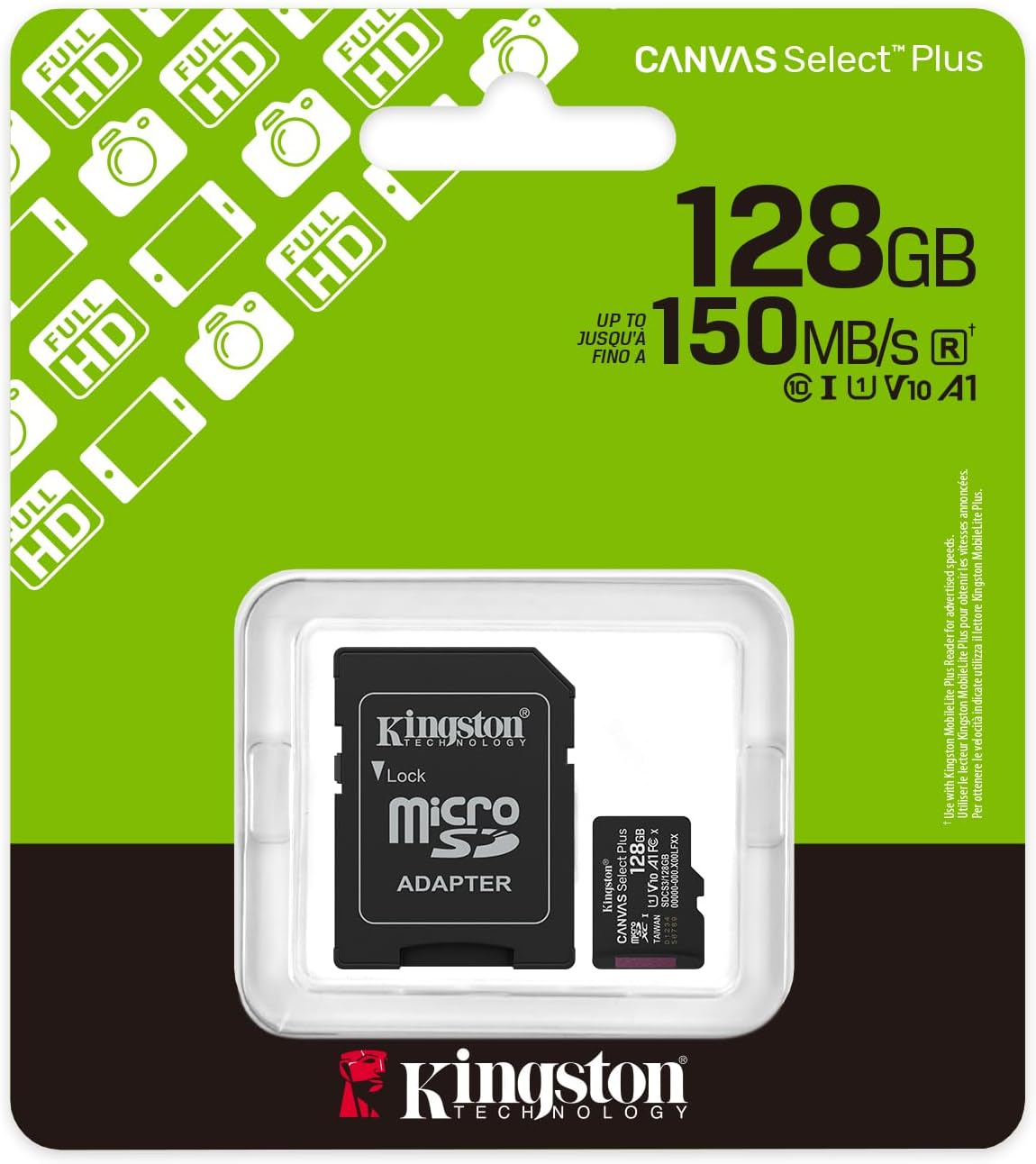 Kingston Canvas Select Plus A1 128GB Class 10 SDCS3/128GB 150MB/s MicroSD Hafıza Kartı