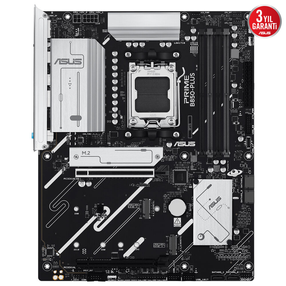 ASUS B850-PLUS-CSM AMD B850 Soket AM5 DDR5 8000+(OC)MHz mATX Gaming (Oyuncu) Anakart