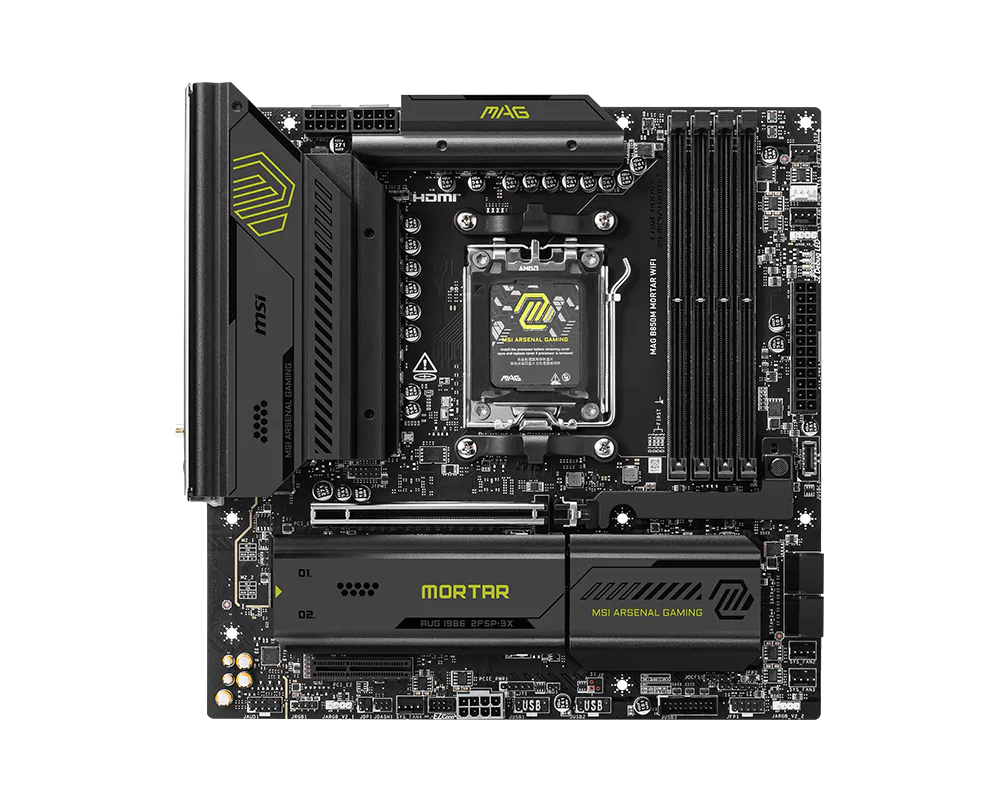 MSI MAG B850M MORTAR WIFI AMD B850 Soket AM5 DDR5 8200(OC)MHz mATX Gaming (Oyuncu) Anakart