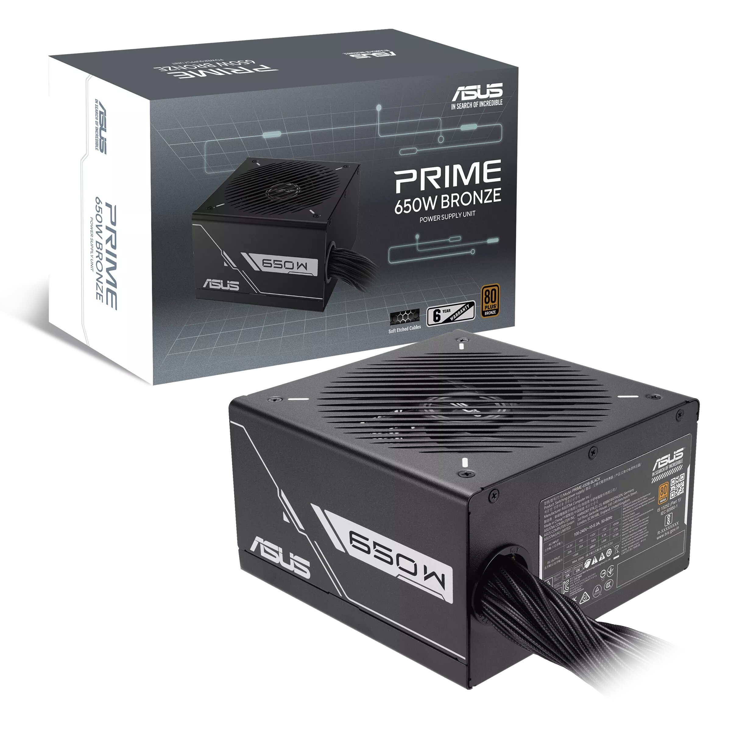 Asus Prime 650B 650W 80+ Bronze Gaming Power Supply (90YE00Y1-B0NA00)