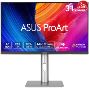 ASUS PROART PA32QCV 31.5″ 60Hz 5ms 6K VESA DisplayHDR 600 IPS Profesyonel Monitör