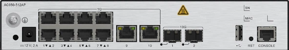 Huawei AC650 512AP AC650 512AP Mainframe (10 GE Electrical Ports 2 10GE Optical Ports Witch The AC DC Adapter)
