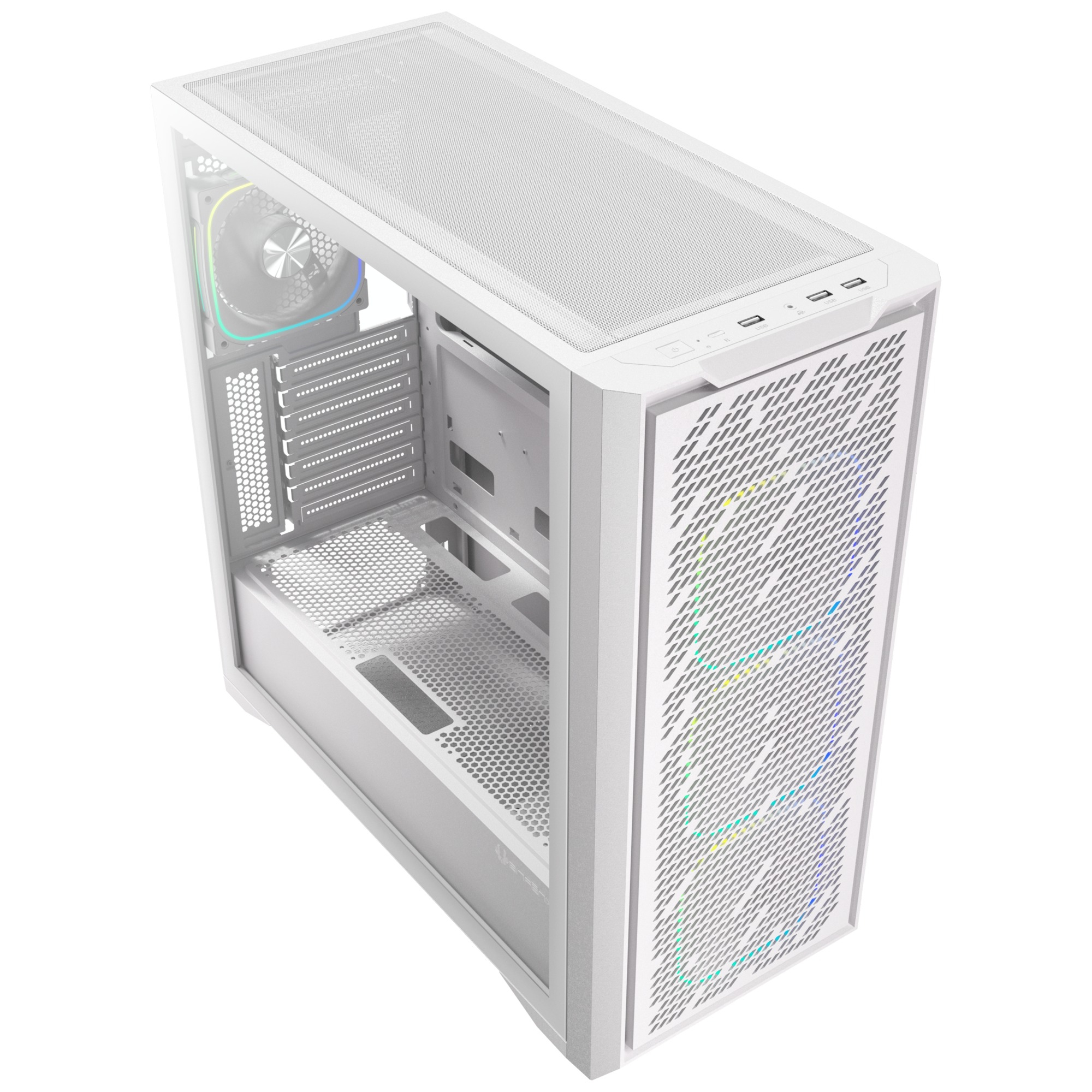 Bitfenix Sepii White 850W 80+ Bronze PSU 4X120mm FRGB  Fan ATX Temperli Cam Beyaz Gaming (Oyuncu) Kasa