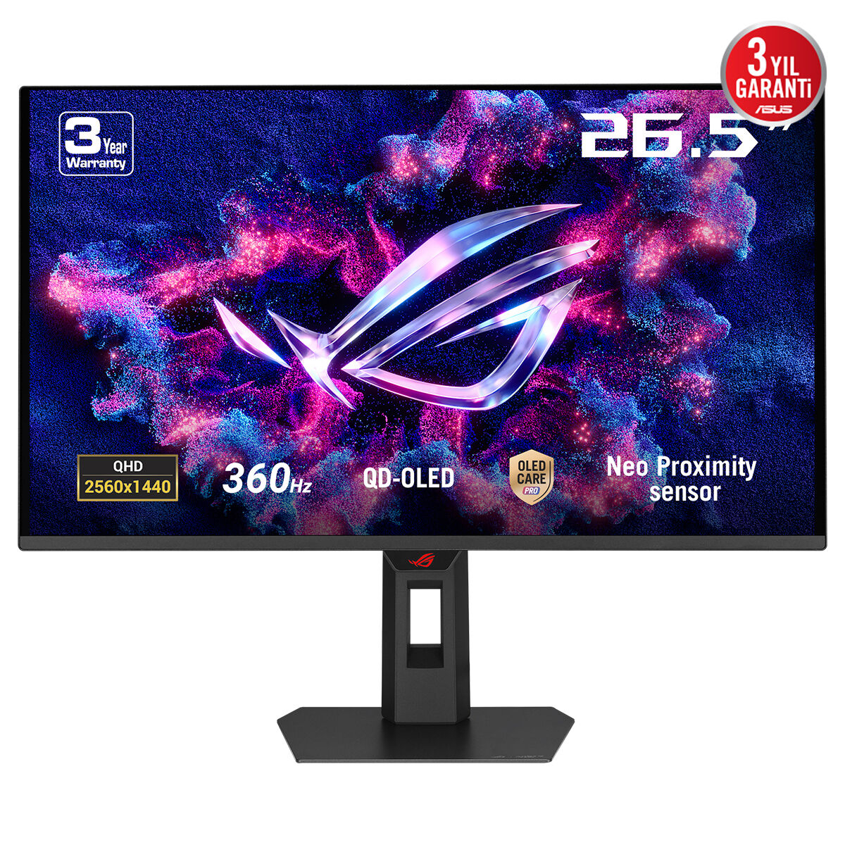 ASUS ROG Strix XG27AQDNG 26.5″ QD-OLED 360Hz 0.03Ms WQHD FreeSync-Premium G-Sync Uyumlu Pivot Gaming Monitör