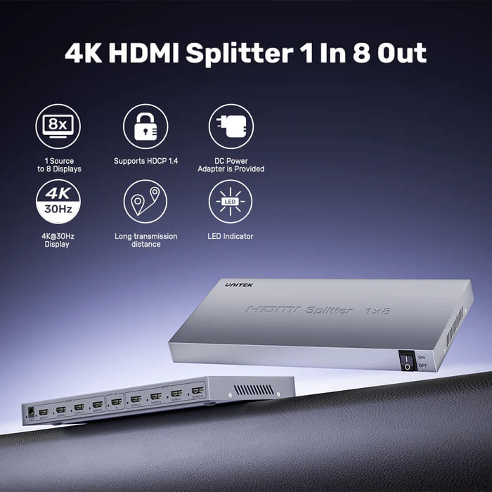 Unitek 4K HDMI Çoklayıcı 1 Giriş 8 Çıkış (V1132A01-EU)