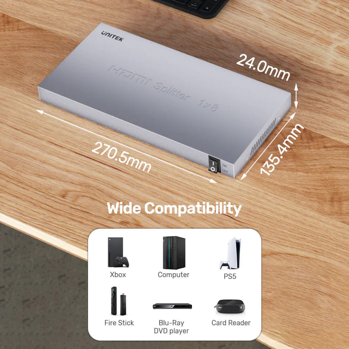 Unitek 4K HDMI Çoklayıcı 1 Giriş 8 Çıkış (V1132A01-EU)