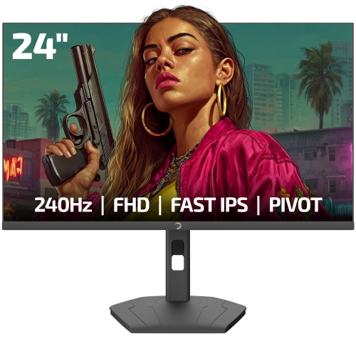 GamePower Lunis L25 24″ 240Hz 0.5Ms Fast IPS FHD RGB Pivot Gaming Monitör (Ölü Pikselde Anında Değişim)