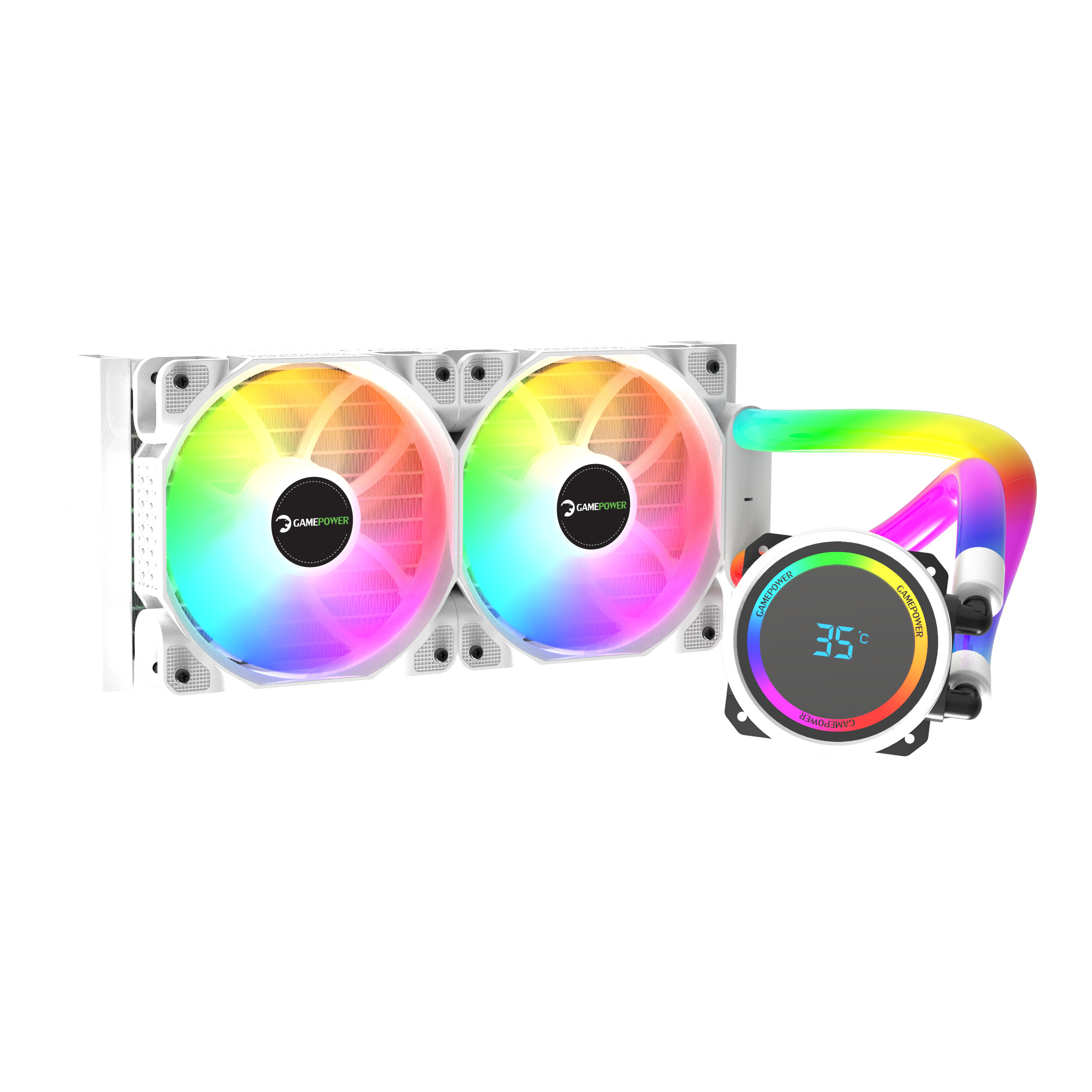 GamePower Skadi Elite 240 ARGB Beyaz (RGB Borulu) 240mm Sıvı İşlemci Soğutucu AM5 ve LGA1700 Uyumlu
