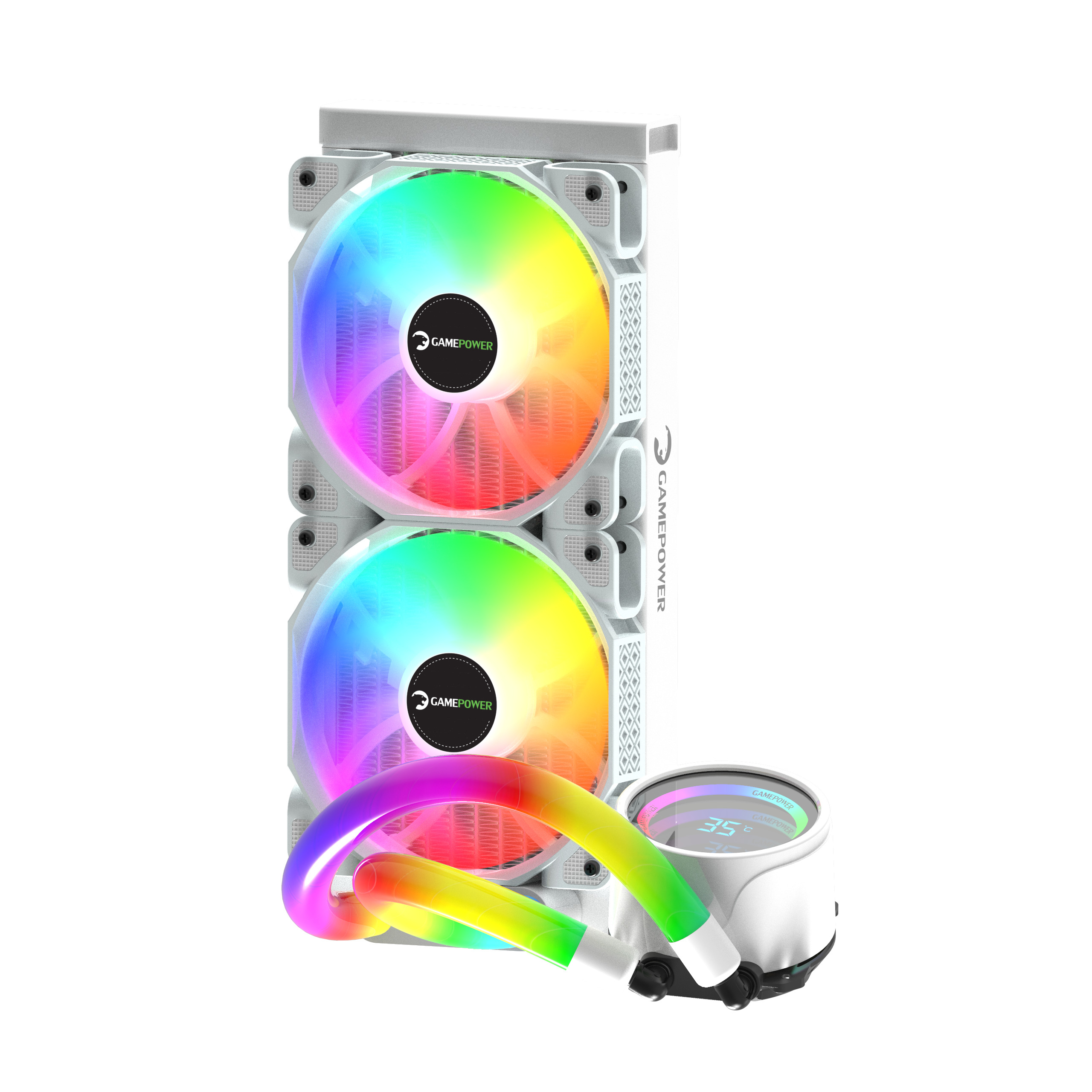 GamePower Skadi Elite 240 ARGB Beyaz (RGB Borulu) 240mm Sıvı İşlemci Soğutucu AM5 ve LGA1700 Uyumlu