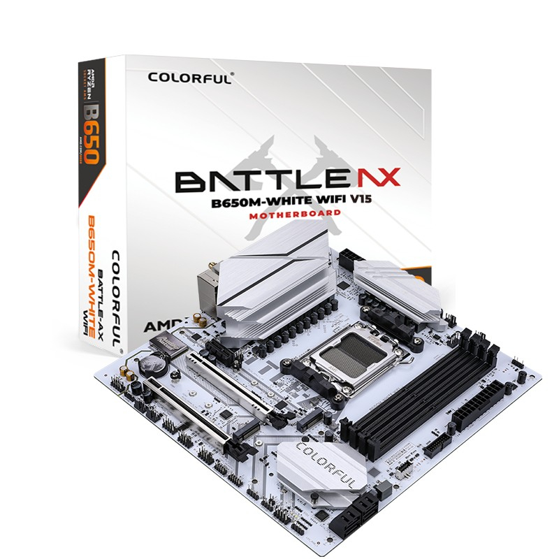COLORFUL BATTLE AX B650M-WHITE WIFI V15 DDR5 7600MHz mATX Gaming (Oyuncu) Anakart