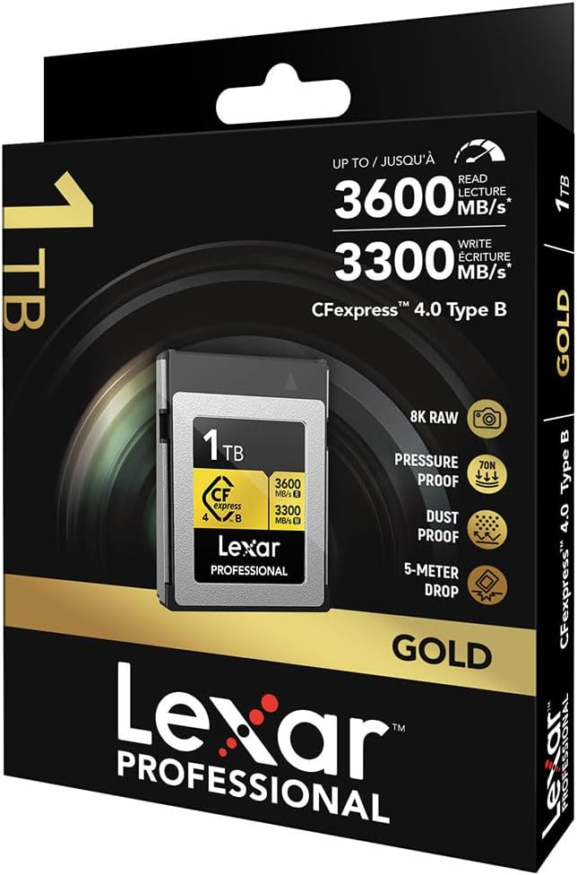 Lexar Professional Gold LCXEXP4001T-RNENG 1TB 3600/3300MB/s Type-B Hafıza Kartı