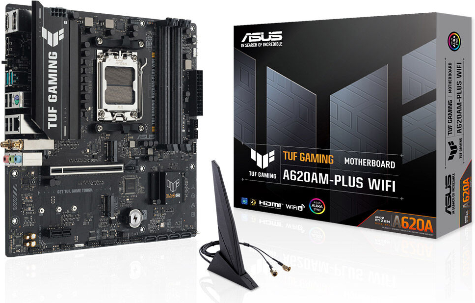 ASUS TUF GAMING A620AM-PLUS WIFI AM5 DDR5 7600+(OC)MHz mATX Gaming Anakart