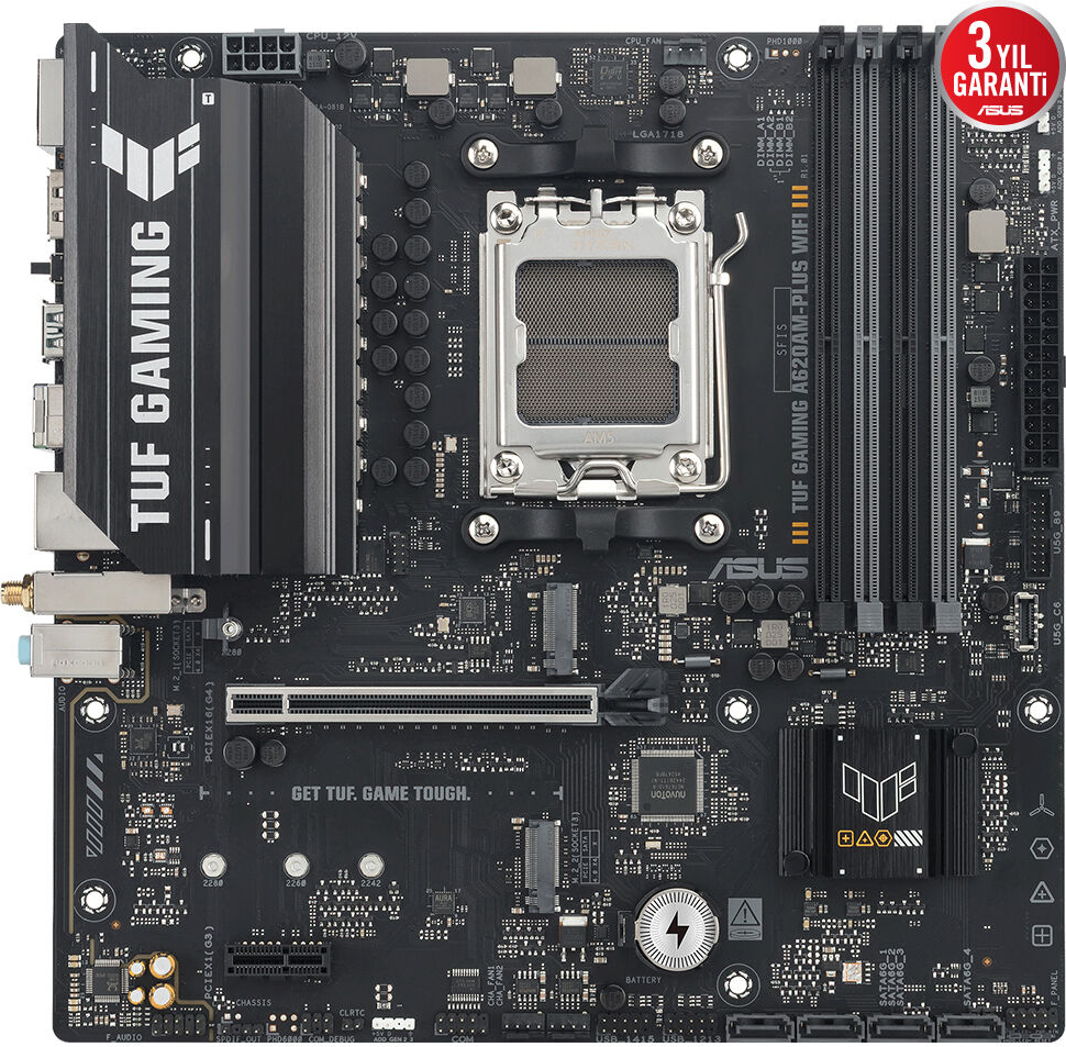 ASUS TUF GAMING A620AM-PLUS WIFI AM5 DDR5 7600+(OC)MHz mATX Gaming Anakart