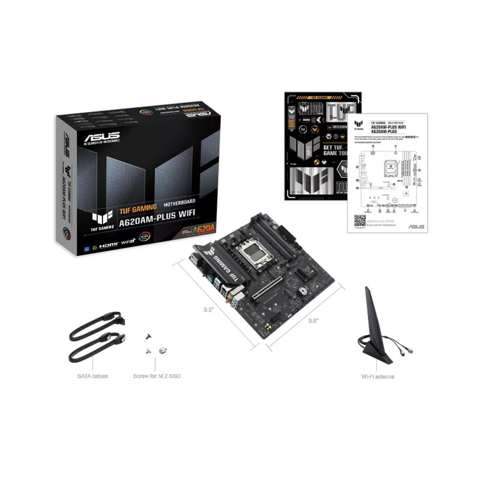ASUS TUF GAMING A620AM-PLUS WIFI AM5 DDR5 7600+(OC)MHz mATX Gaming Anakart
