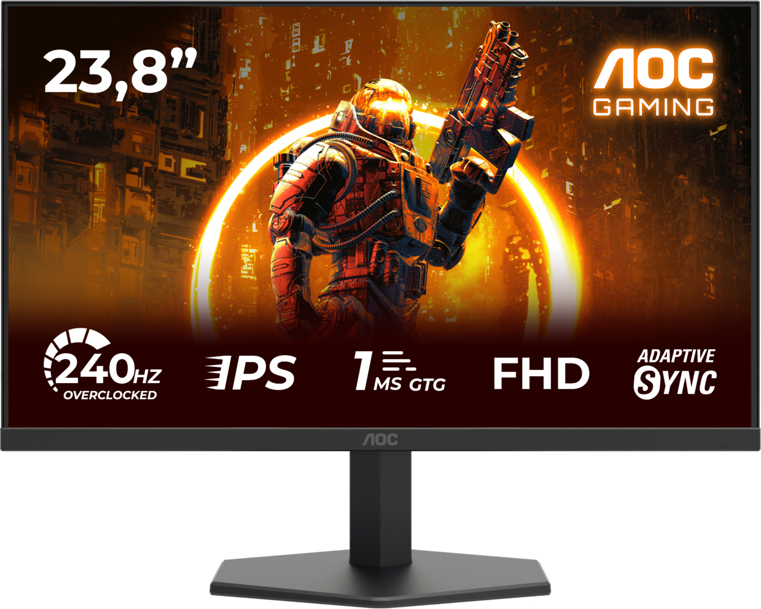 AOC 24G11ZE 23.8″ 240Hz(OC) 1ms HDMI DP Adaptive Sync HDR10 FHD Fast IPS Gaming Monitör