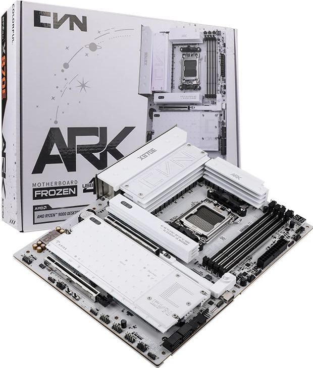 Colorful CVN X870E ARK FROZEN V14 AMD AM5 DDR5 8200Mhz ATX Gaming (Oyuncu) Anakart