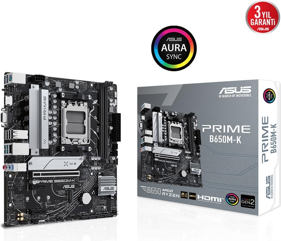 ASUS Prime B650M-K Soket AM5 DDR5 6400MHz Micro-ATX Anakart