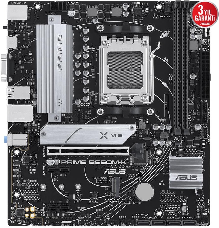 ASUS Prime B650M-K Soket AM5 DDR5 6400MHz Micro-ATX Anakart