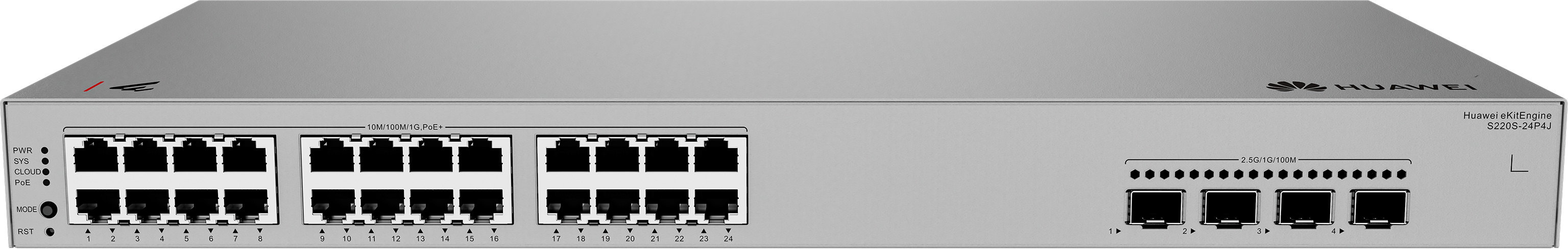 Huawei eKIT S220S-24P4J 24GE Poe+ (400W), 4x 2,5g Sfp L2 Yönetilebilir Switch