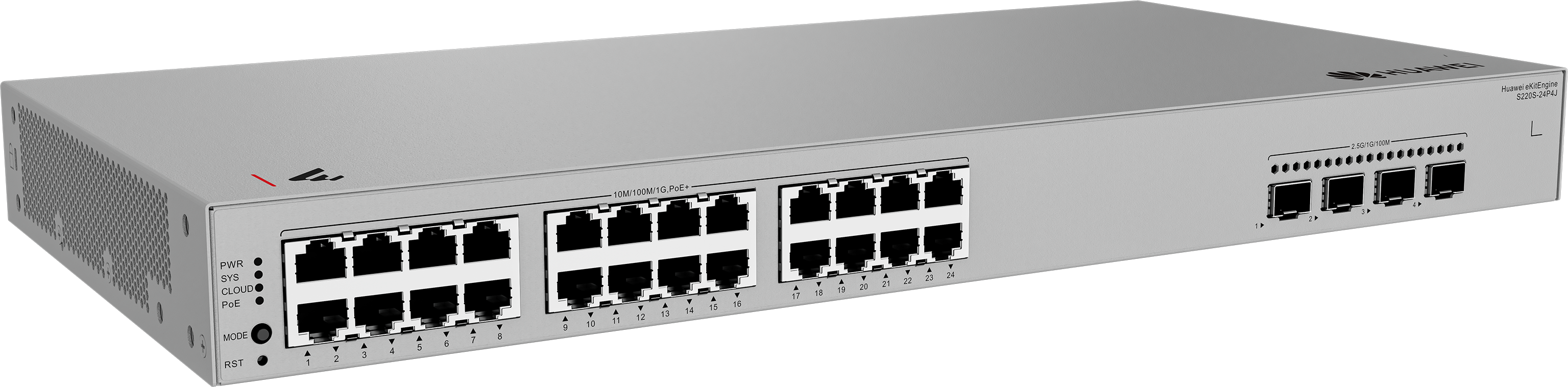 Huawei eKIT S220S-24P4J 24GE Poe+ (400W), 4x 2,5g Sfp L2 Yönetilebilir Switch
