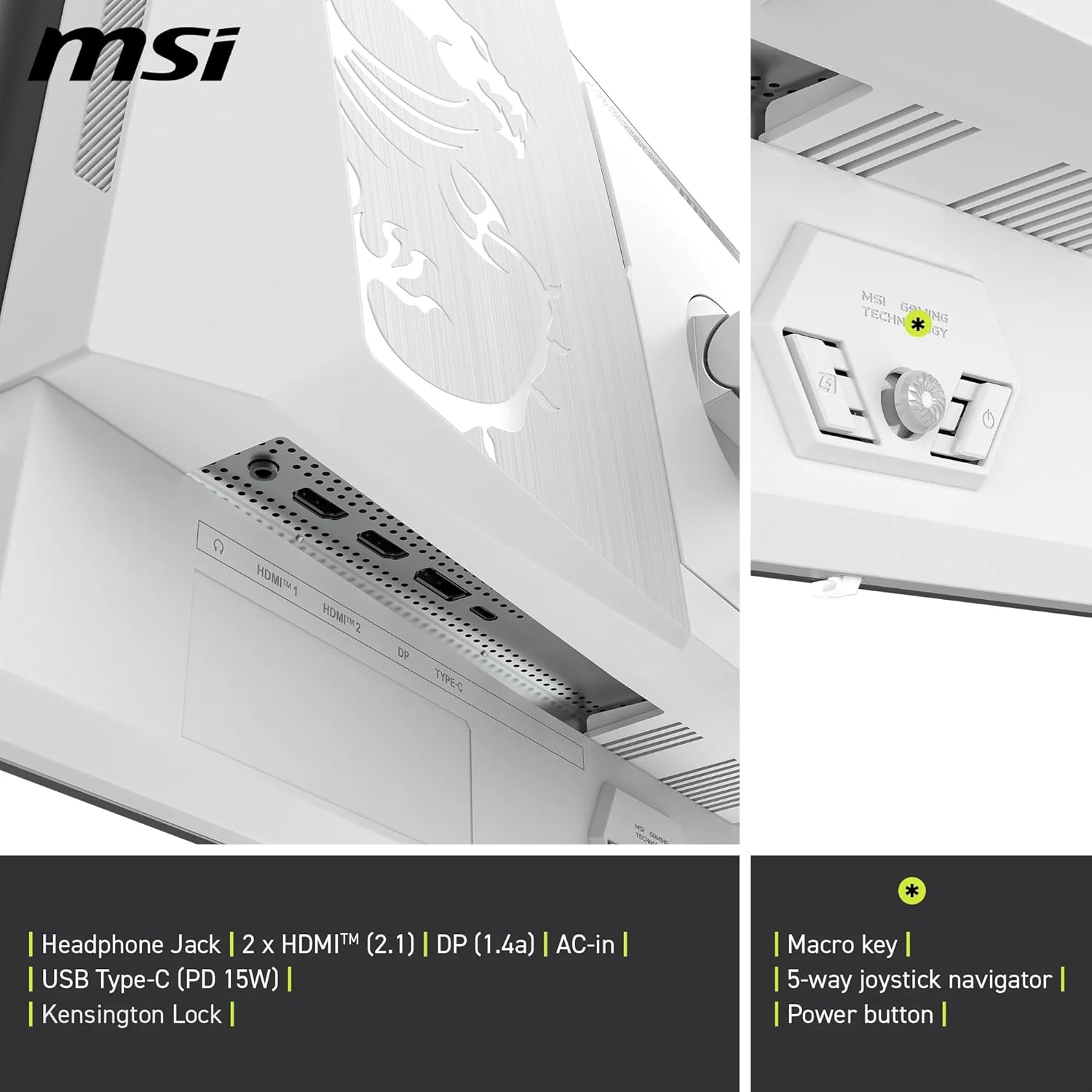 MSI MAG 272QPW QD-OLED X28 26.5″ 280Hz 0.03ms 2K WQHD Adaptive Sync Beyaz Pivot Gaming Monitör