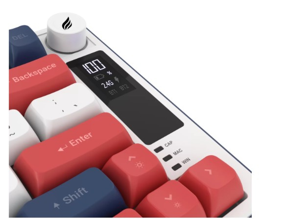 Hawk Gaming HK255BR Membrane LCD RGB Kablosuz/Bluetooth Mavi Kırmızı %75 Türkçe Gaming Klavye