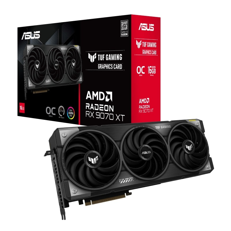 ASUS TUF Gaming Radeon RX 9070XT 16GB TUF-RX9070XT-O16G-GAMING GDDR6 256Bit DX12 Gaming (Oyuncu) Ekran Kartı + ASUS ROG STRIX B850-E Gaming Wifi AMD B850 Soket AM5 DDR5 8000+(OC)MHz ATX Gaming (Oyuncu) Anakart