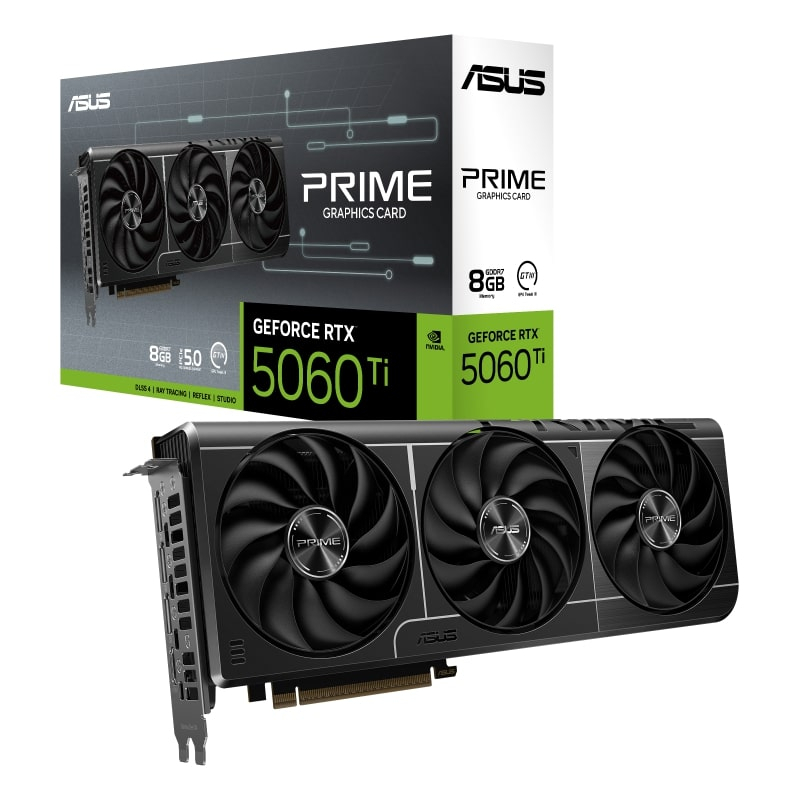 ASUS PRIME GeForce RTX 5060 Ti 8GB OC PRIME-RTX5060TI-O8G GDDR7 128Bit Gaming OC (Oyuncu) Ekran Kartı + ASUS TUF B850M-PLUS WIFI7 AM5 DDR5 8000+(OC) MHz mATX Gaming (Oyuncu) Anakart