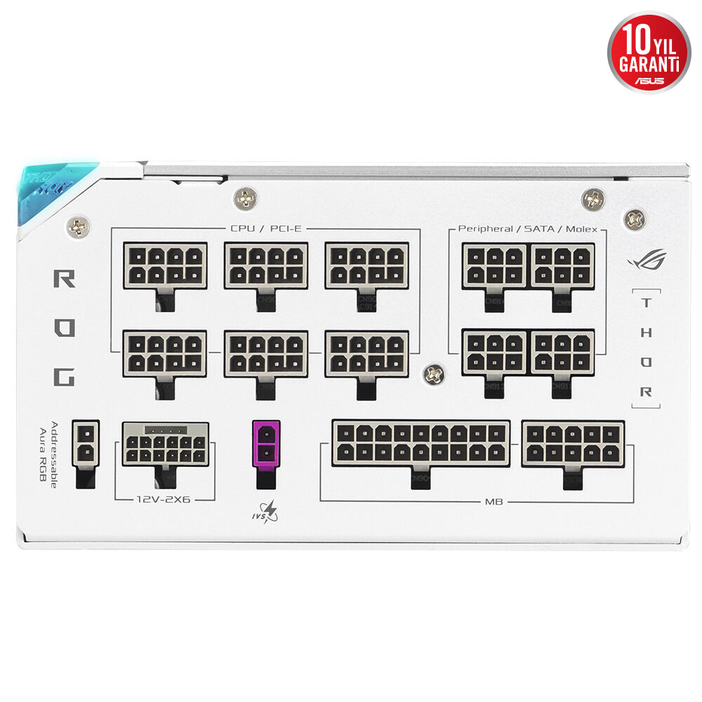 ASUS ROG Thor 1200W Platinum III White Edition 80 Plus Platinum Full Modüler Gaming (Oyuncu) Güç Kaynağı