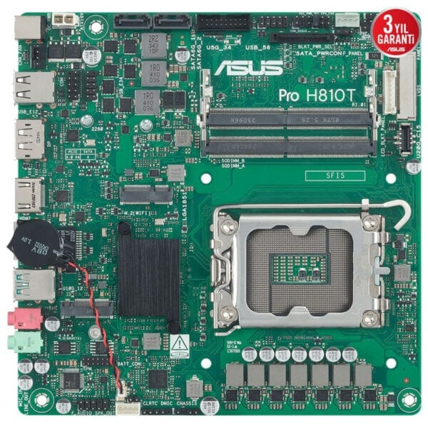 ASUS PRO H810T-CSM Intel H810 LGA1851 DDR5 6400MHz Thin Mini ITX Anakart