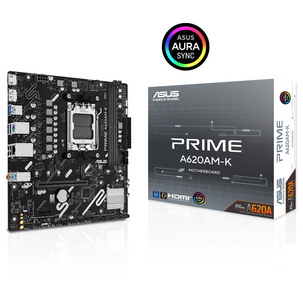 ASUS PRIME A620AM-K 7600Mhz(OC) DDR5 Soket AM5 M.2 DP HDMI mATX (Oyuncu) Anakart