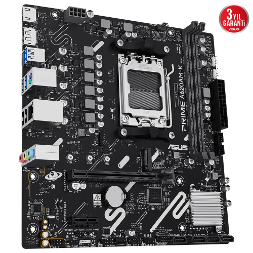 ASUS PRIME A620AM-K 7600Mhz(OC) DDR5 Soket AM5 M.2 DP HDMI mATX (Oyuncu) Anakart