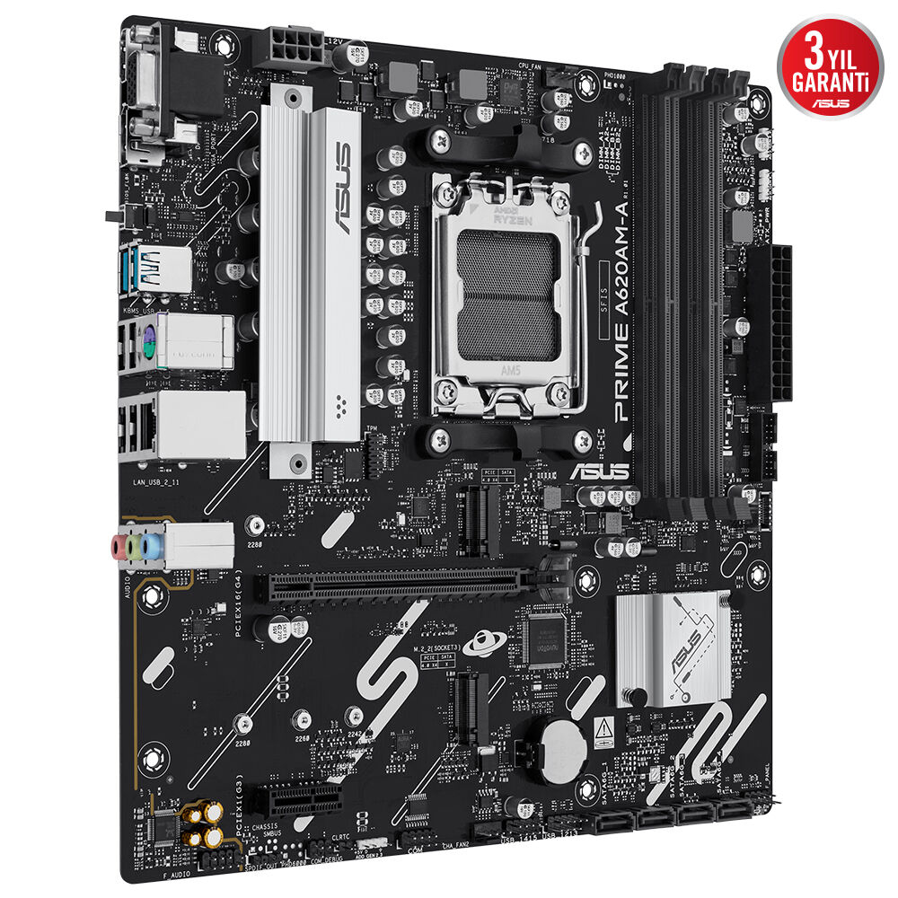 ASUS PRIME A620AM-A-CSM DDR5 7600Mhz(OC) M.2 AM5 mATX Anakart