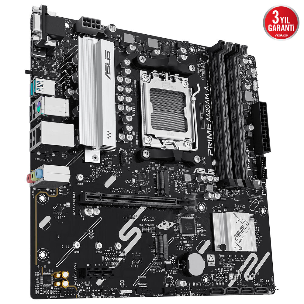 ASUS PRIME A620AM-A-CSM DDR5 7600Mhz(OC) M.2 AM5 mATX Anakart